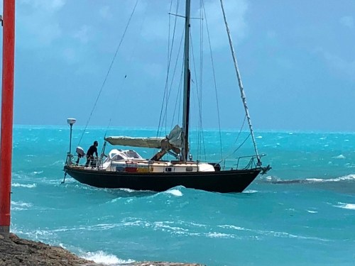 Entering the yard with following seas